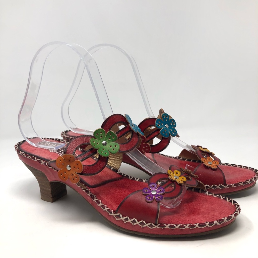 Lartiste by Spring Step| Women’s Red Sandal Flower